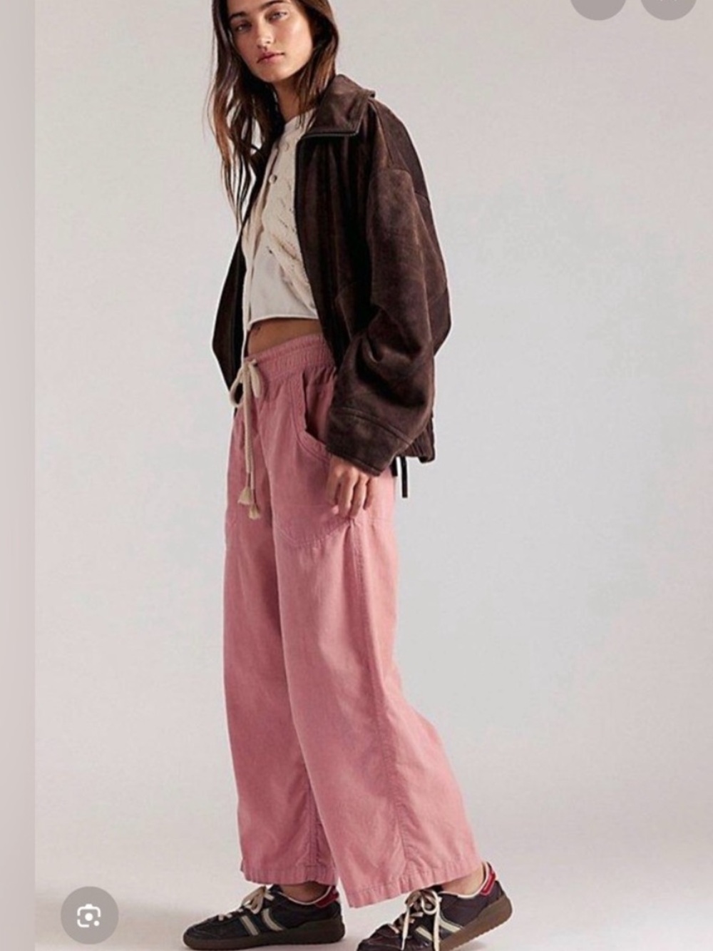 We The Free Easy Peasy Pull-On Cord Jeans in Mauve Blossom